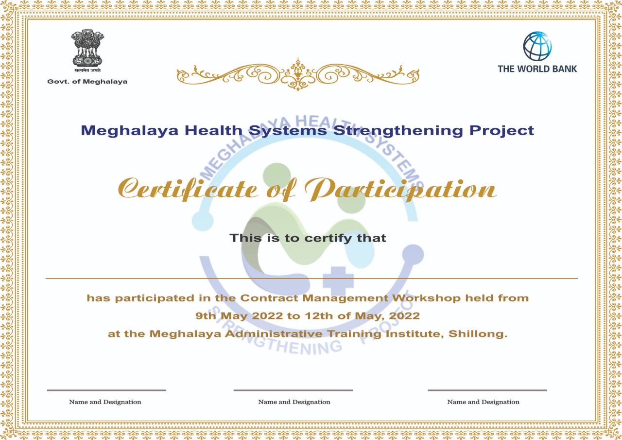 MHSSP Contract Management Workshop in collaboration with World Bank